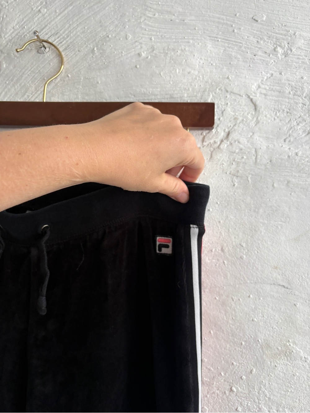 vintage FILA velour wide-leg flare track pants - Picture 6 of 7